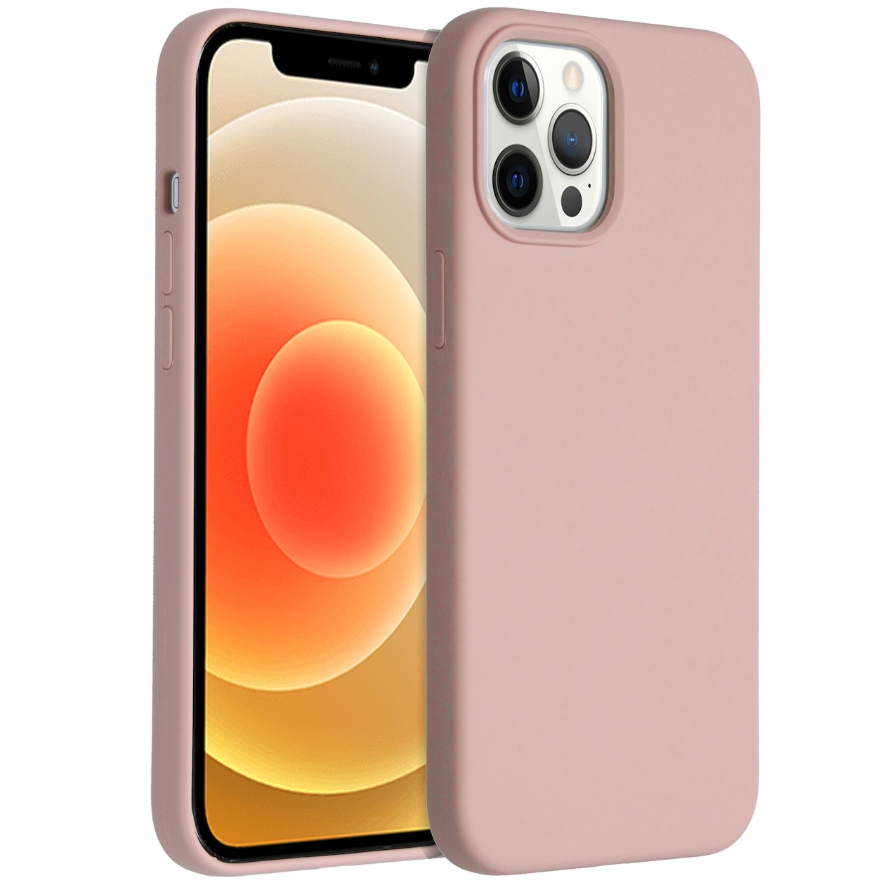 Accezz Liquid Silicone Backcover iPhone 12 Pro Max Telefoonhoesje Roze afbeelding