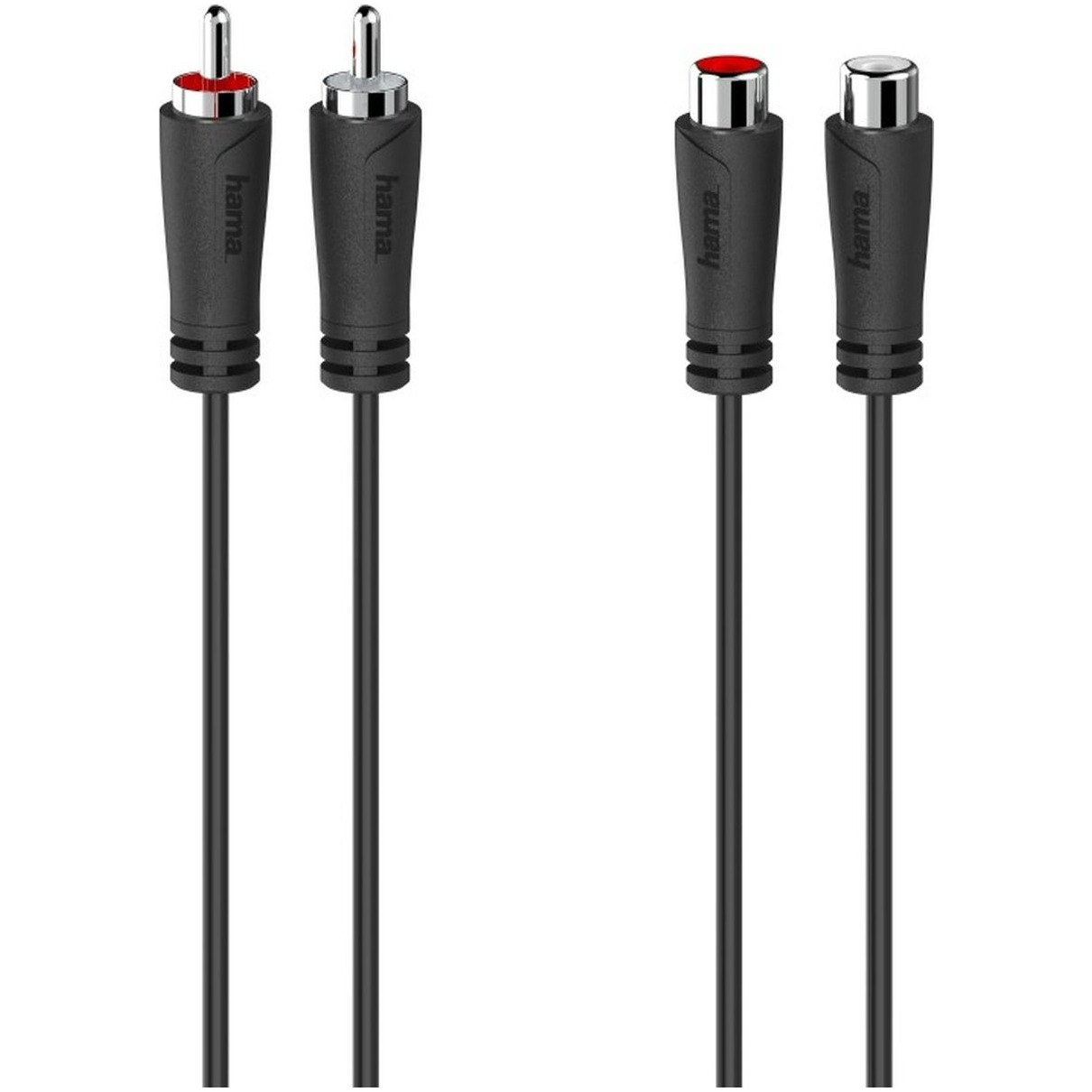 Hama Audio-verlengkabel, 2 cinch-stekkers - 2 cinch-koppelingen, 3,0 m Luidspreker kabel afbeelding