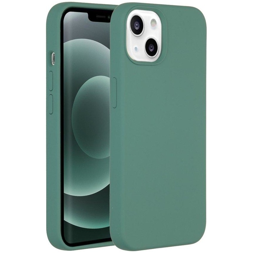 Accezz Liquid Silicone Backcover iPhone 13 Mini Telefoonhoesje Groen afbeelding