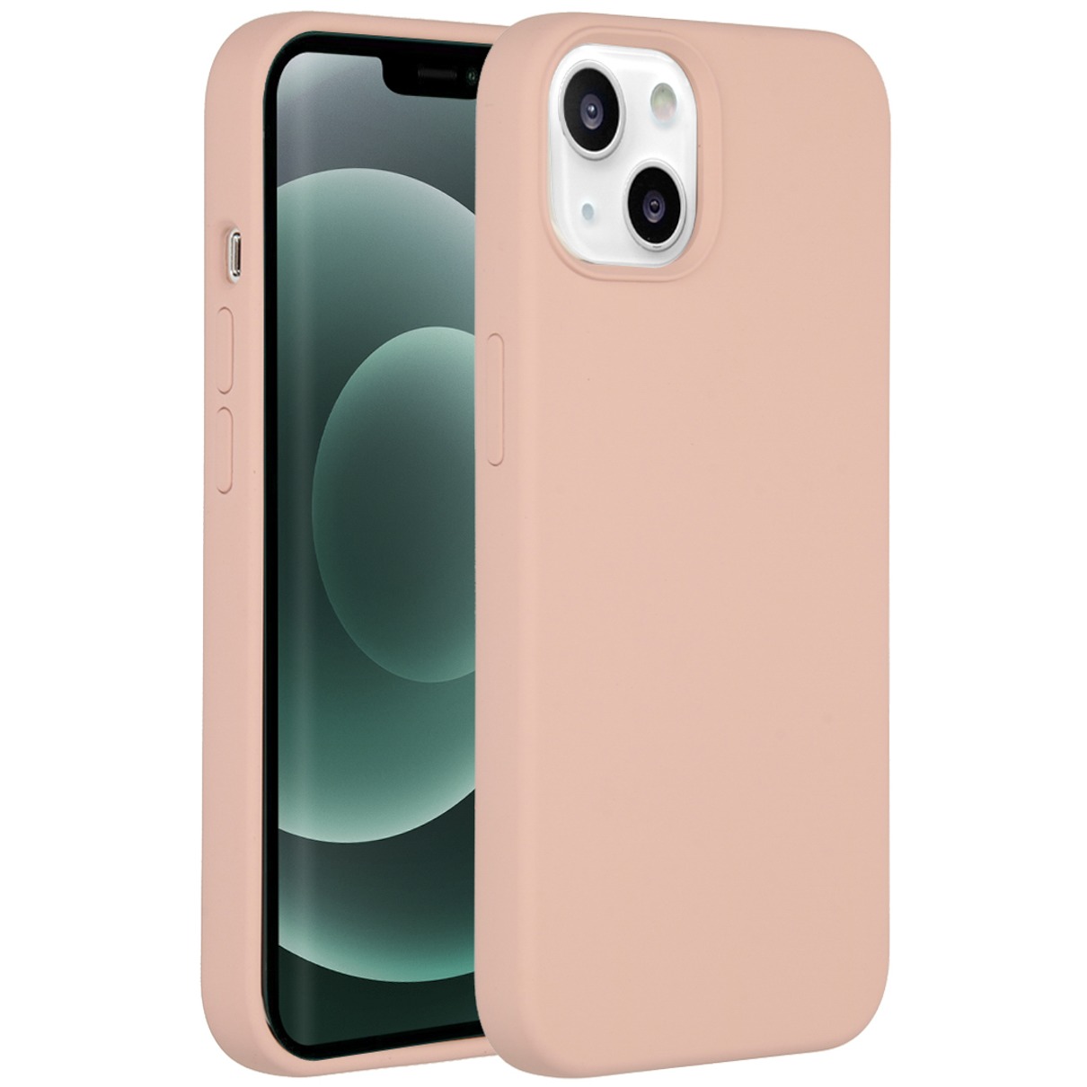 Accezz Liquid Silicone Backcover iPhone 13 Mini Telefoonhoesje Roze afbeelding