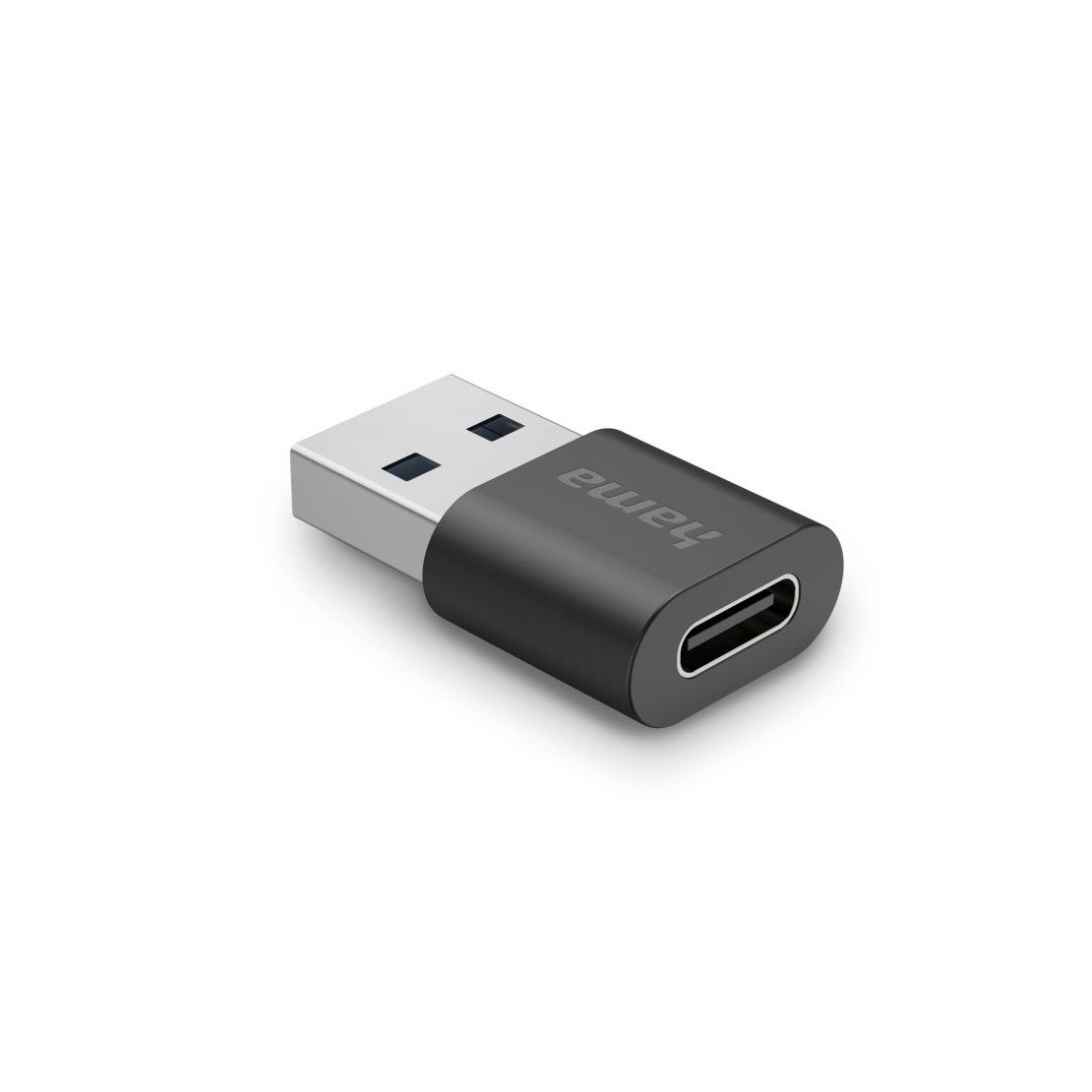 Hama USB Adapter USB-A Plug - USB-C Socket USB 3.2 Gen2 10 Gbit/s Oplader Zwart afbeelding