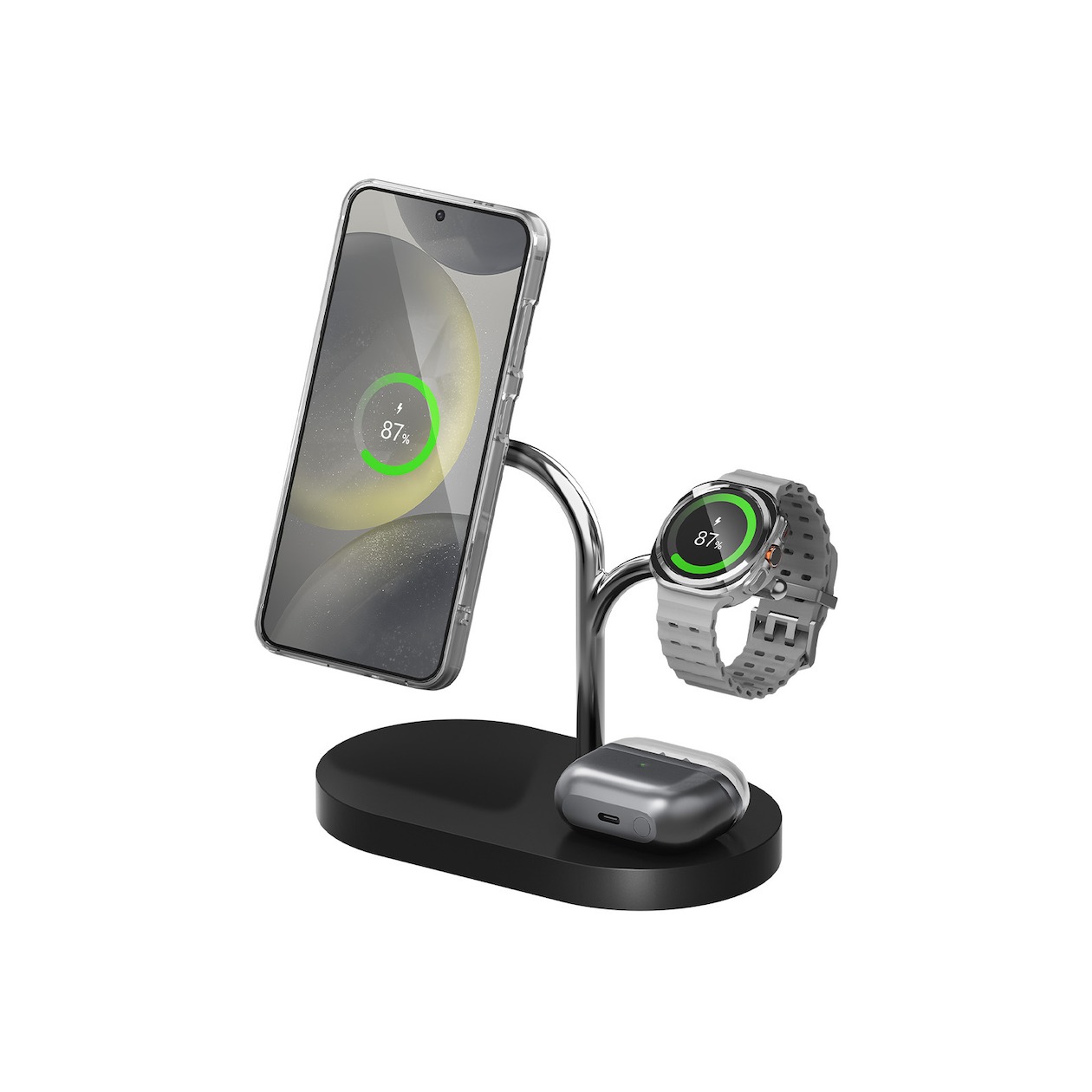 Samsung Galaxy PA Wireless Charger 3in1 Oplader Zwart afbeelding