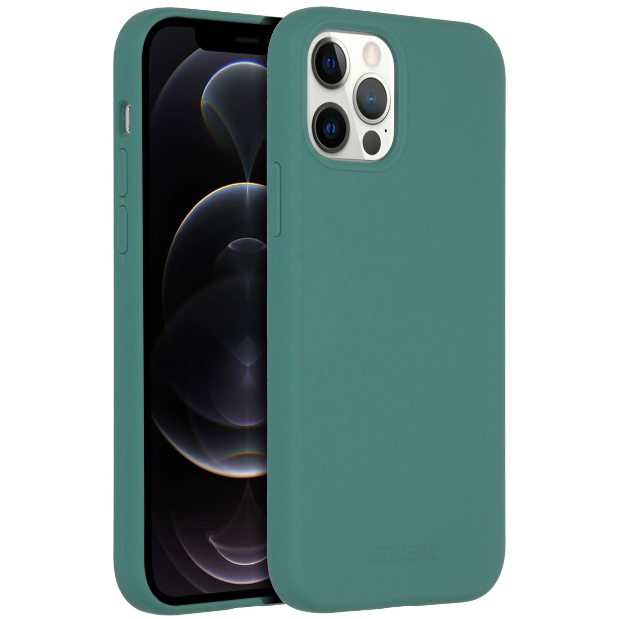 Accezz Liquid Silicone Backcover met MagSafe iPhone 12 (Pro) Telefoonhoesje Groen afbeelding