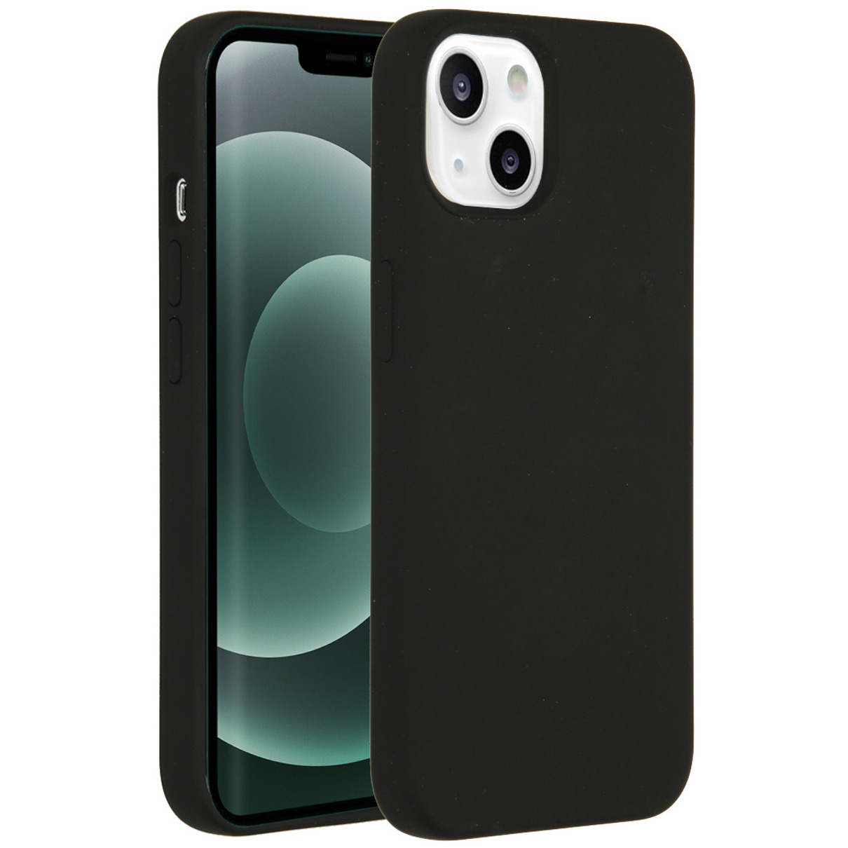 Accezz Liquid Silicone Backcover met MagSafe iPhone 13 Mini Telefoonhoesje Zwart afbeelding