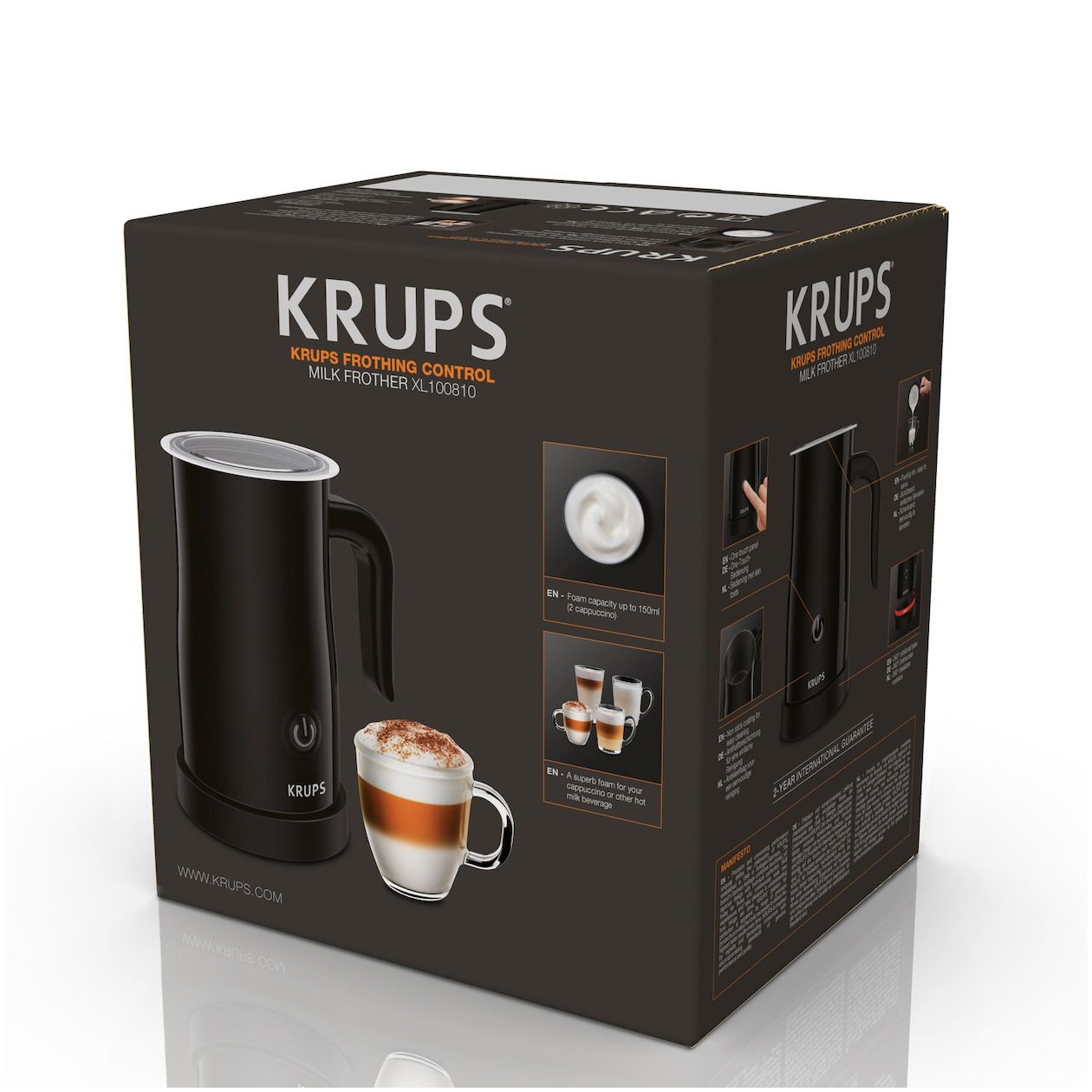 Krups XL1008 Melkopschuimer Zwart, foto 2