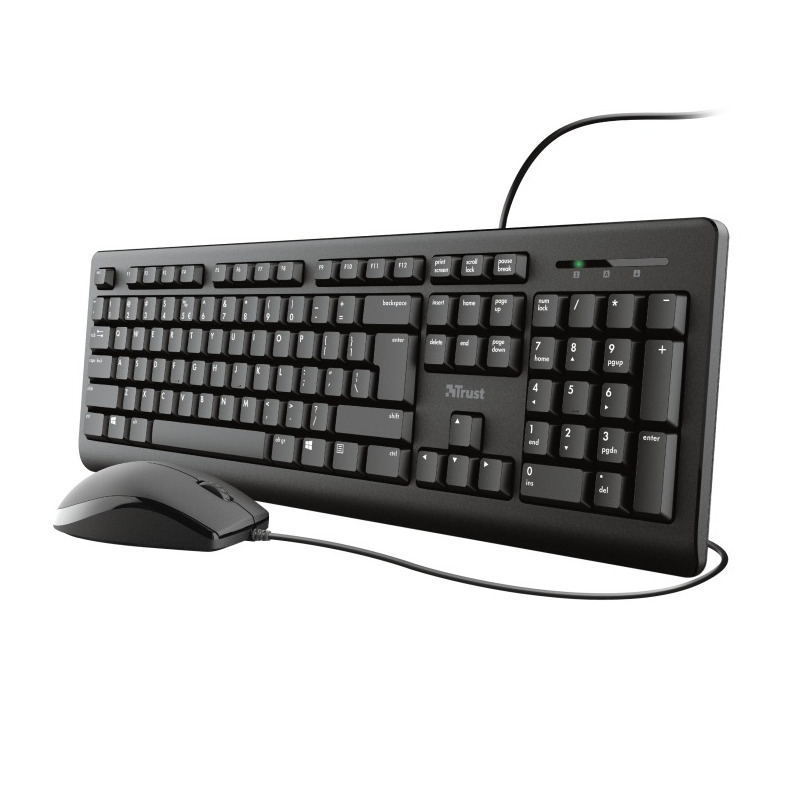 Trust Primo Bedraad toetsenbord en muisset Toetsenbord Zwart afbeelding