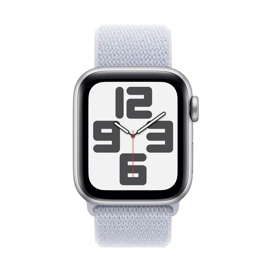 Apple Watch SE GPS + Cellular 40mm Aluminium Case met Blue Cloud Sport Loop Smartwatch Zilver afbeelding