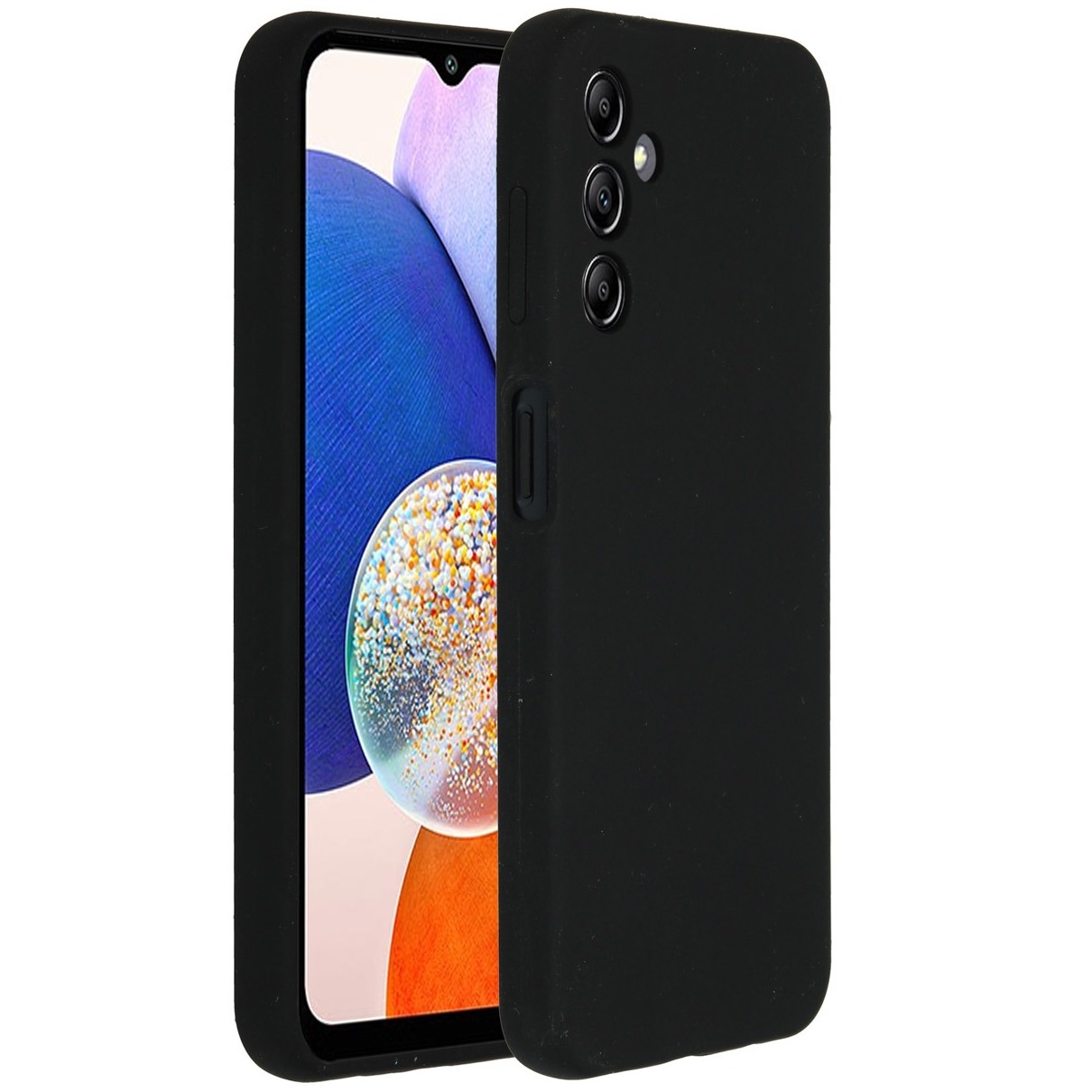 Accezz Liquid Silicone Backcover Samsung Galaxy A14 (5G) Telefoonhoesje Zwart afbeelding