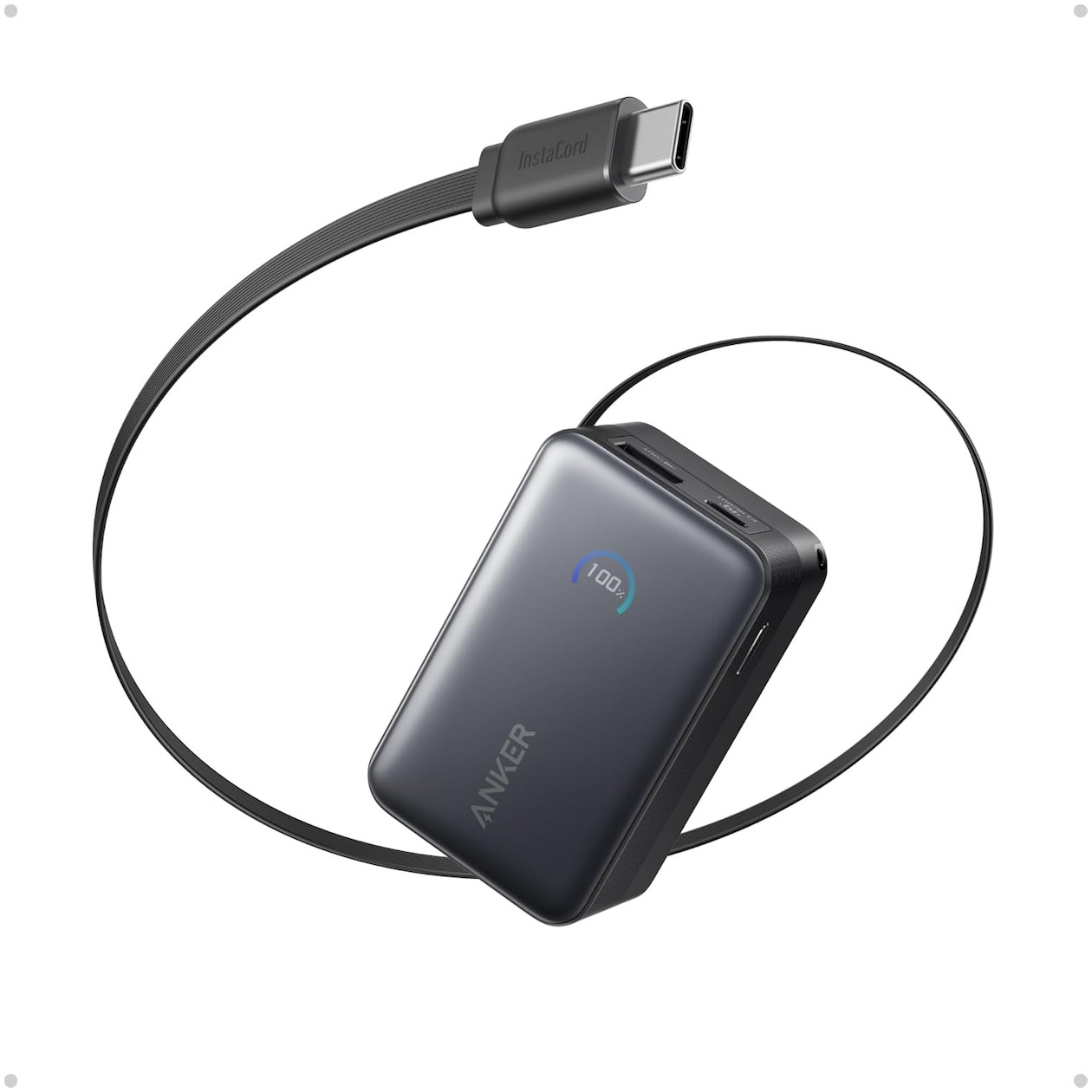 Anker Zolo Power Bank (20 000 mAh 22.5WBuilt-in USB-C Cable) Powerbank Zwart
