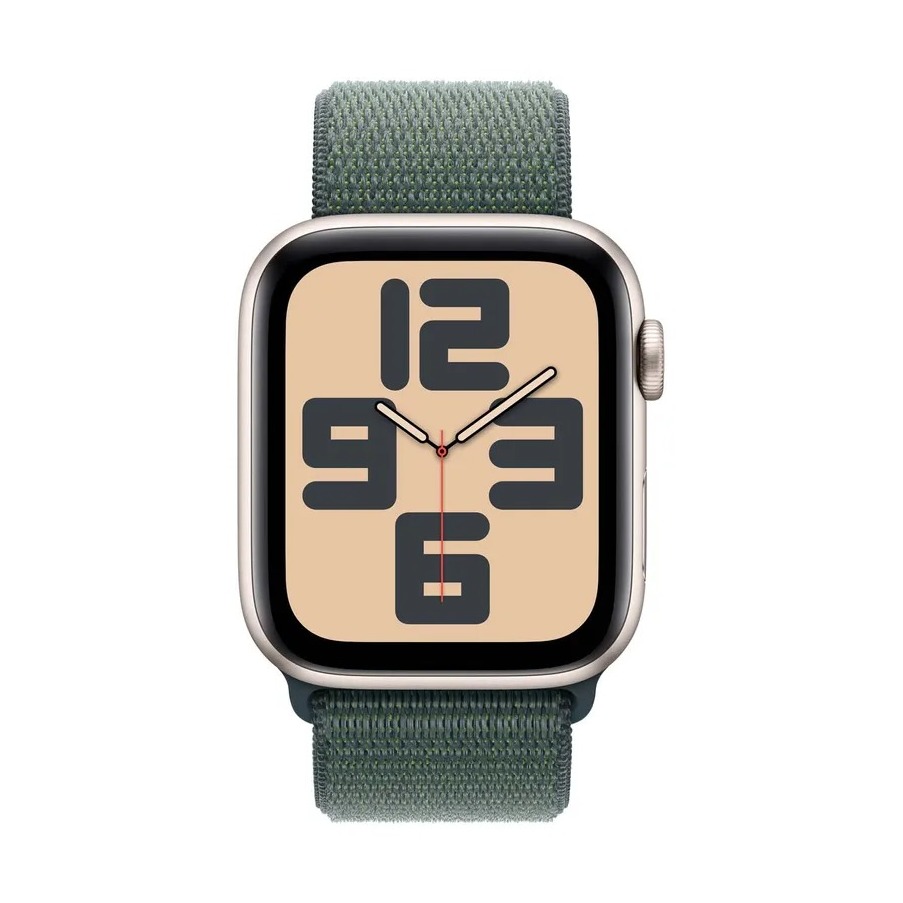 Apple Watch SE GPS + Cellular 44mm Aluminium Case met Lake Green Sport Loop Smartwatch Grijs afbeelding