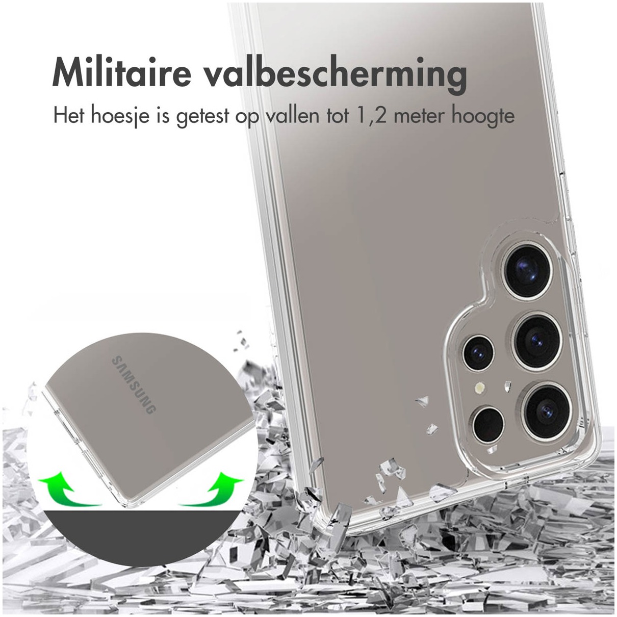 Accezz Xtreme Impact Backcover voor Samsung Galaxy S25 Ultra Telefoonhoesje Transparant