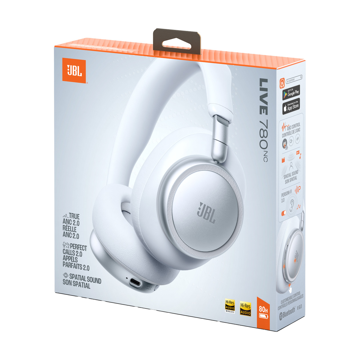 JBL LIVE 780NC Over-ear hoofdtelefoon Wit