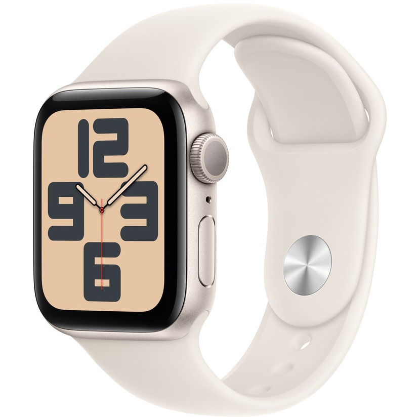Apple Watch SE GPS 40mm Aluminium Case met Sport Band - M/L Smartwatch Grijs afbeelding