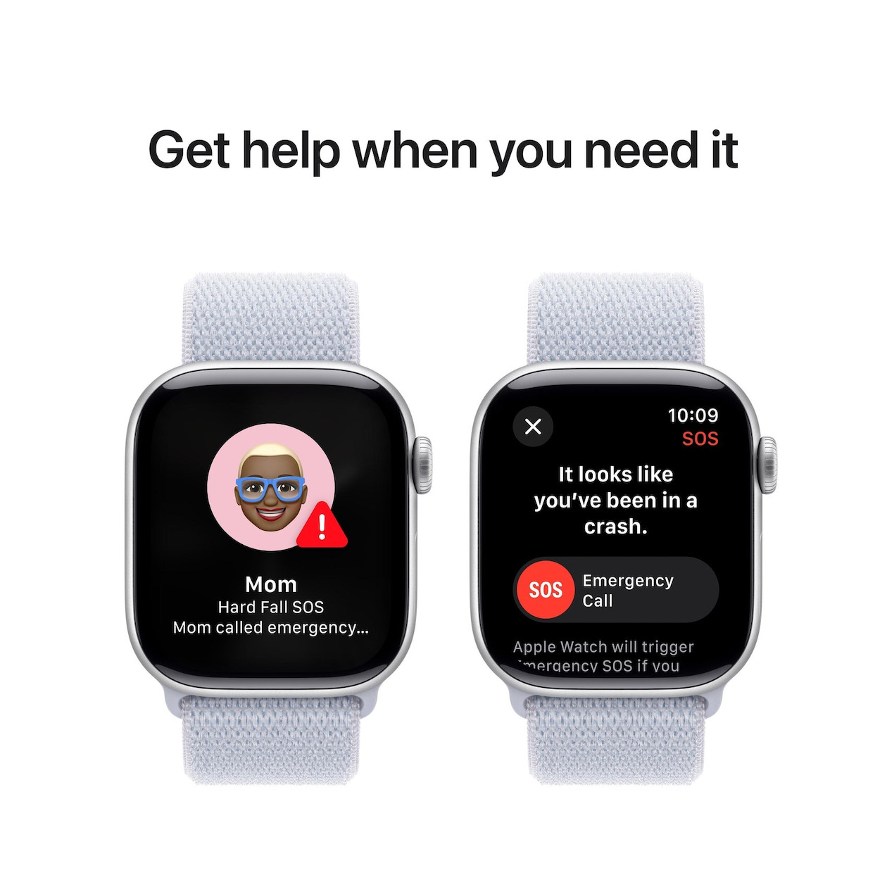 Apple Watch Series 10 GPS + Cellular 42mm Aluminium Case met Blue Cloud Sport Loop Smartwatch Zilver afbeelding