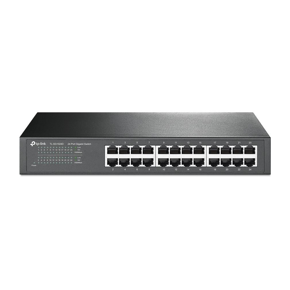 TP-Link TL-SG1024D 24-Port Gigabit Desktop/Rackmount Switch Switch Grijs afbeelding