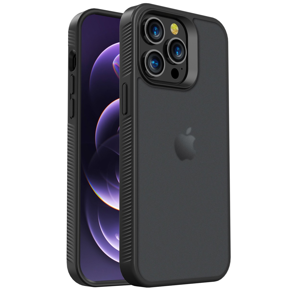 Accezz Rugged Frosted Backcover iPhone 14 Pro Max Telefoonhoesje Zwart afbeelding