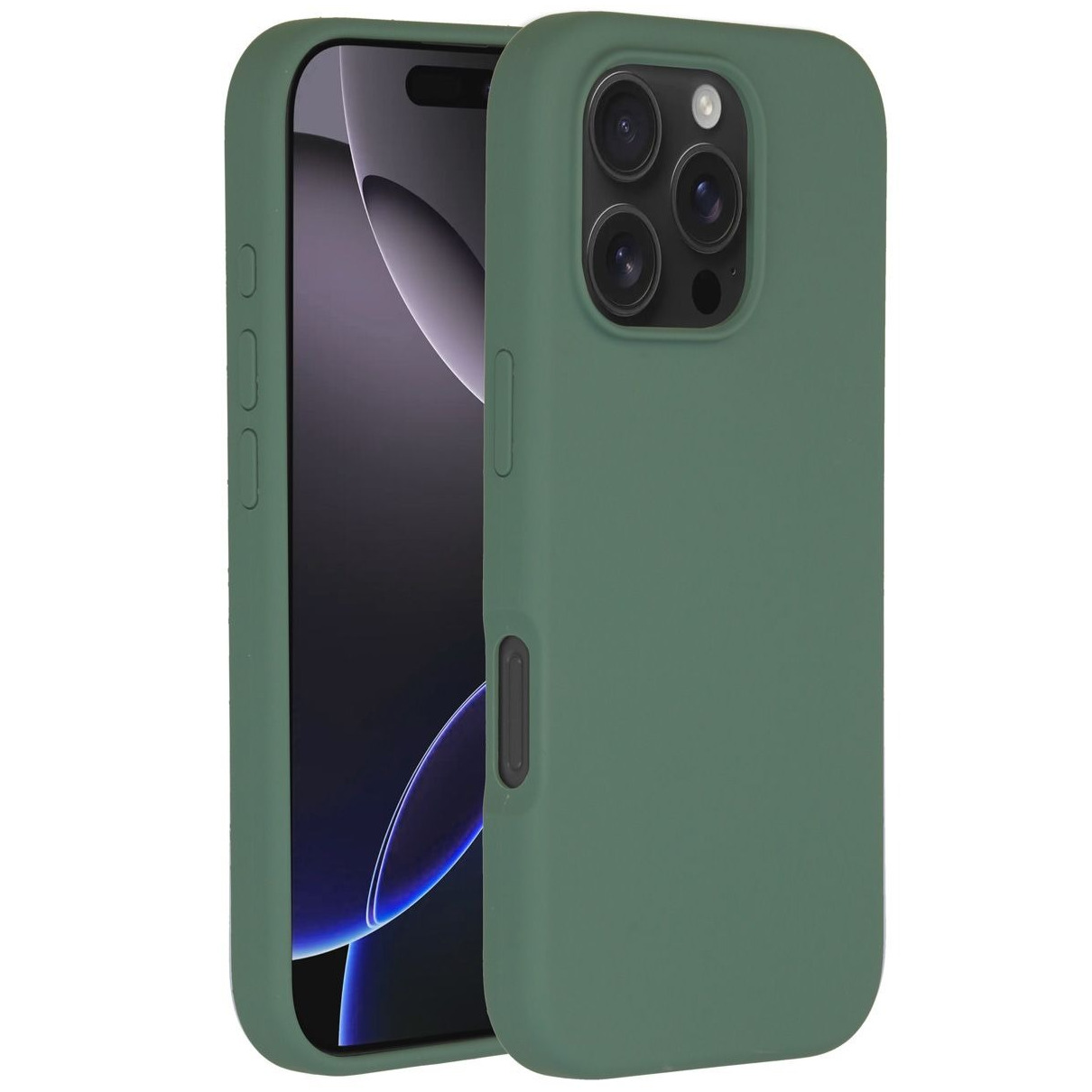 Accezz Liquid Silicone Backcover met MagSafe iPhone 16 Pro Telefoonhoesje Groen afbeelding
