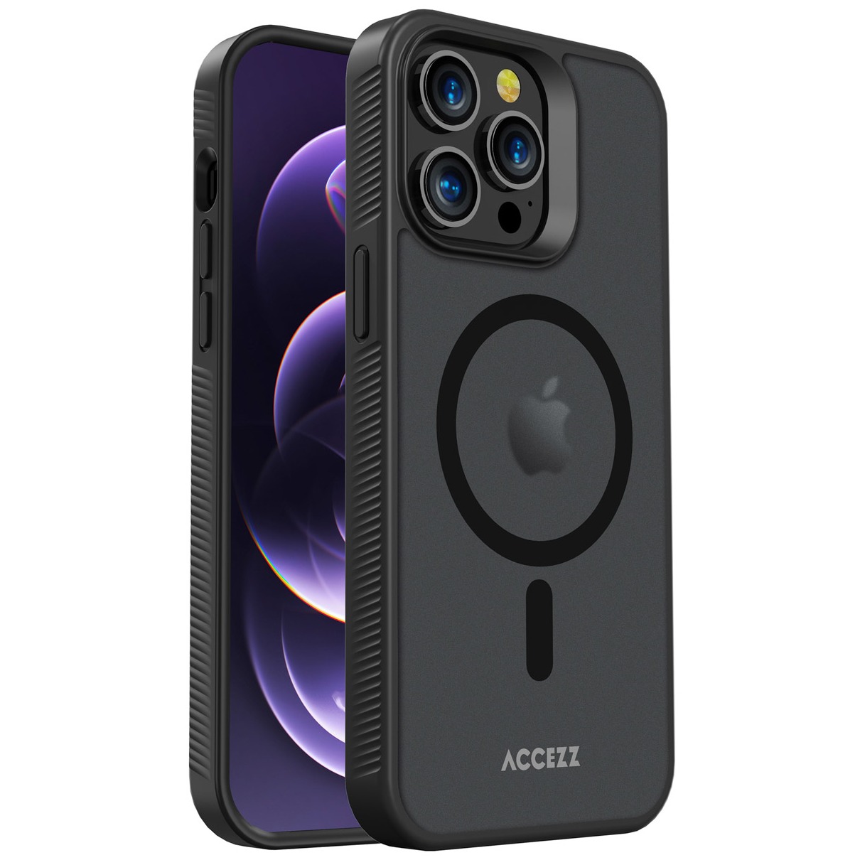 Accezz Rugged Frosted Backcover met MagSafe iPhone 14 Pro Max Telefoonhoesje Zwart afbeelding