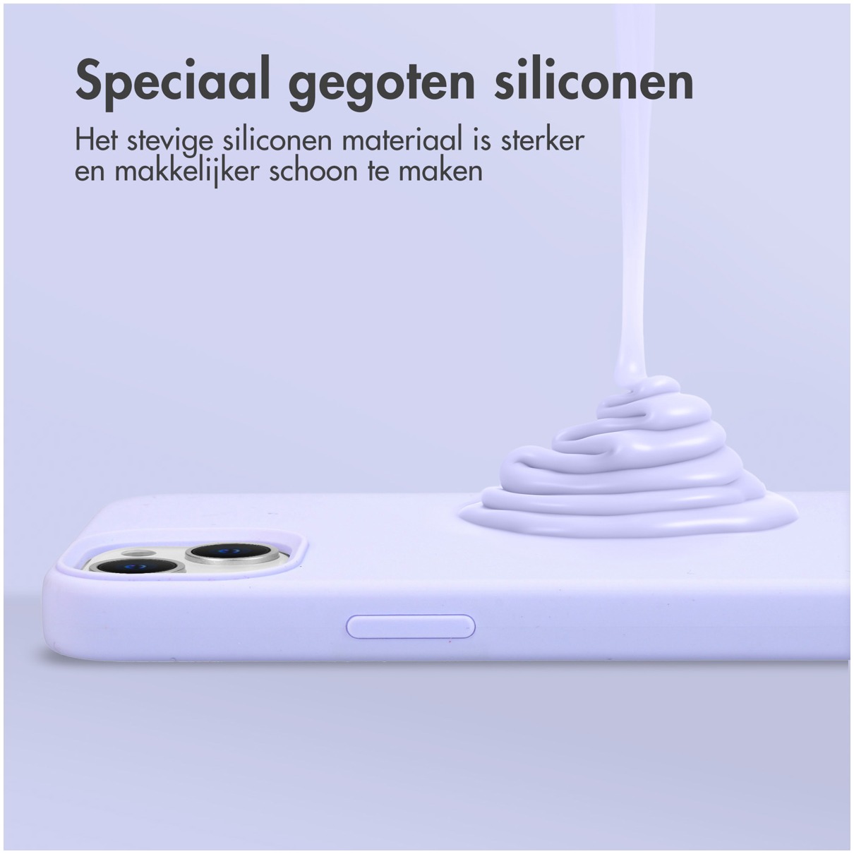 Accezz Liquid Silicone Backcover met MagSafe iPhone 16 Telefoonhoesje Paars afbeelding