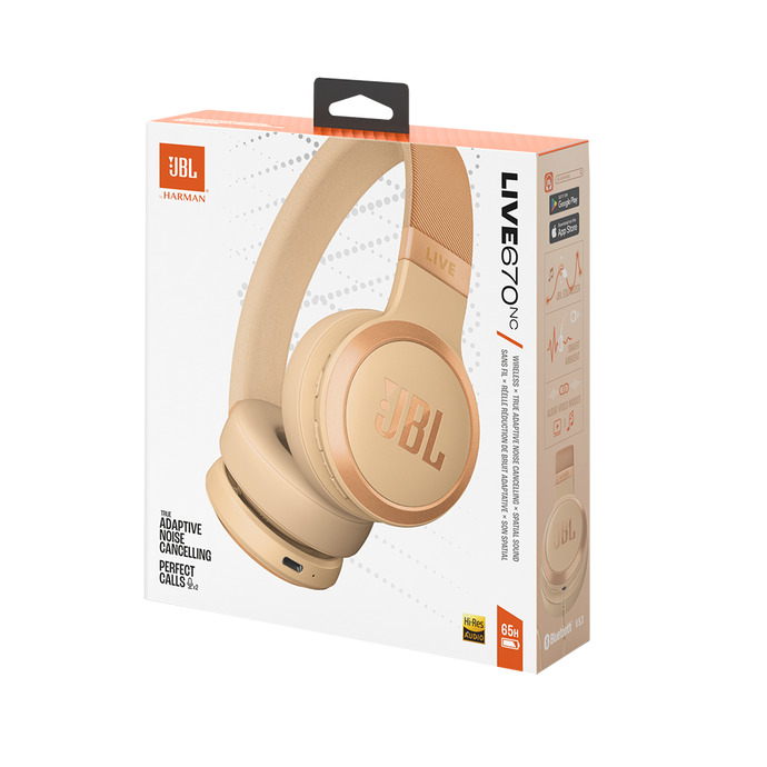 Jbl LIVE 670NC On-ear hoofdtelefoon Beige, foto 2