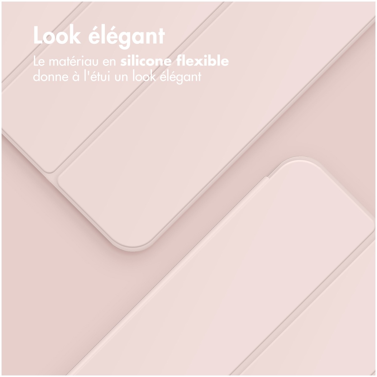 Accezz Smart Silicone Bookcase voor Apple iPad Pro 13 (2024) M4 Tablethoesje Roze afbeelding