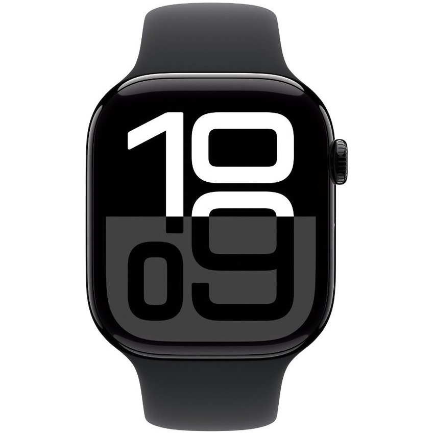 Apple Watch Series 10 GPS 42mm Aluminium Case met Sport Band - S/M Smartwatch Zwart afbeelding