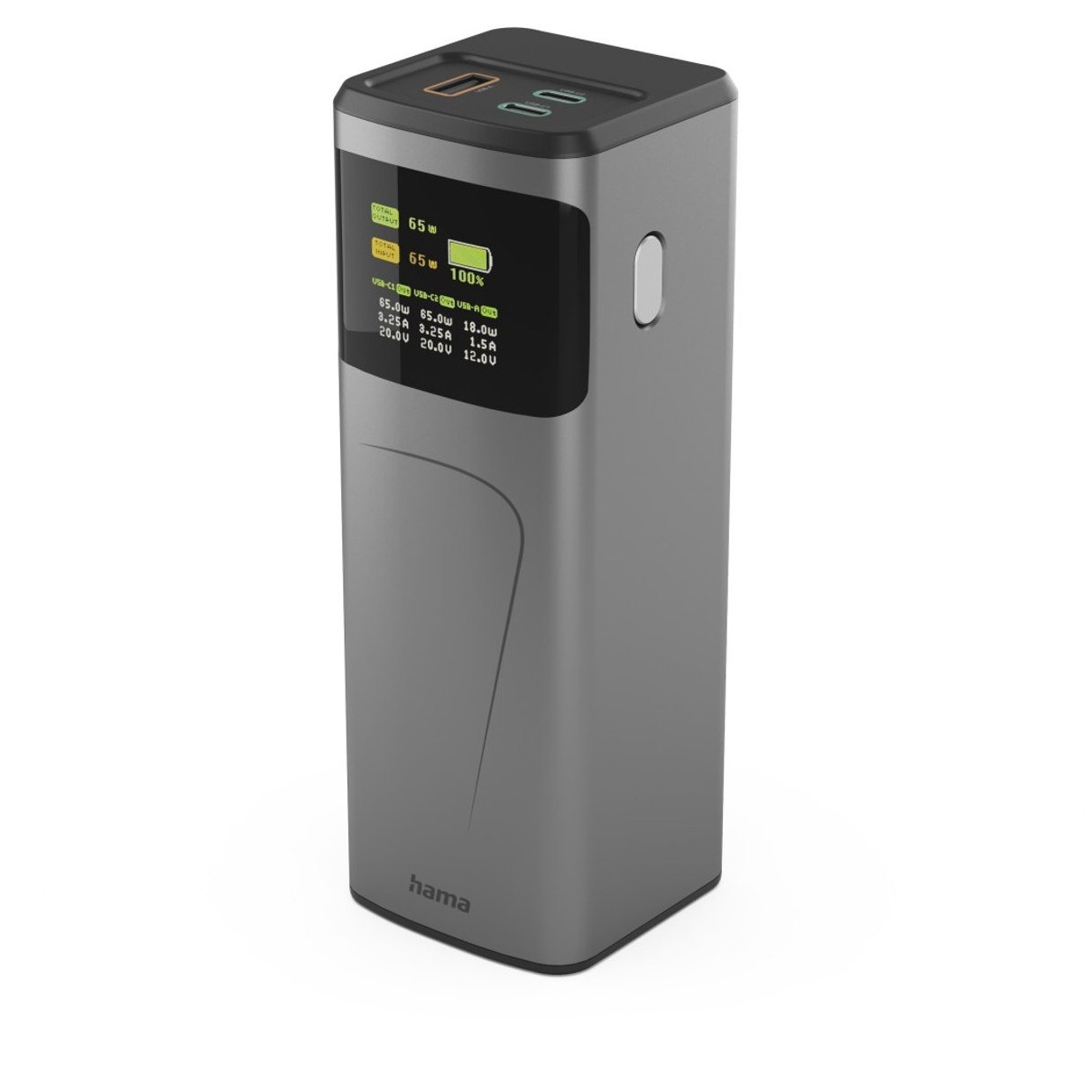 Hama Power Pack High Power 65 W 20000 mAh 2x USB-C USB-A snel opladen Powerbank