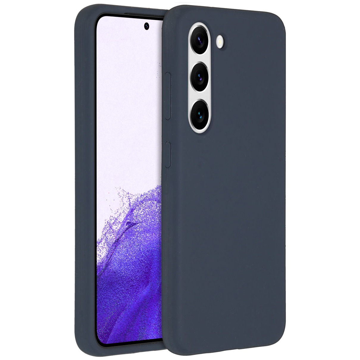 Accezz Liquid Silicone Backcover Samsung Galaxy S23 Telefoonhoesje Blauw afbeelding