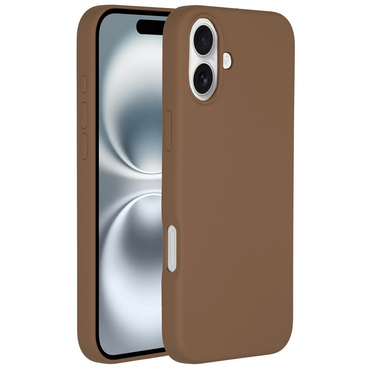 Accezz Liquid Silicone Backcover met MagSafe iPhone 16 Telefoonhoesje Bruin afbeelding