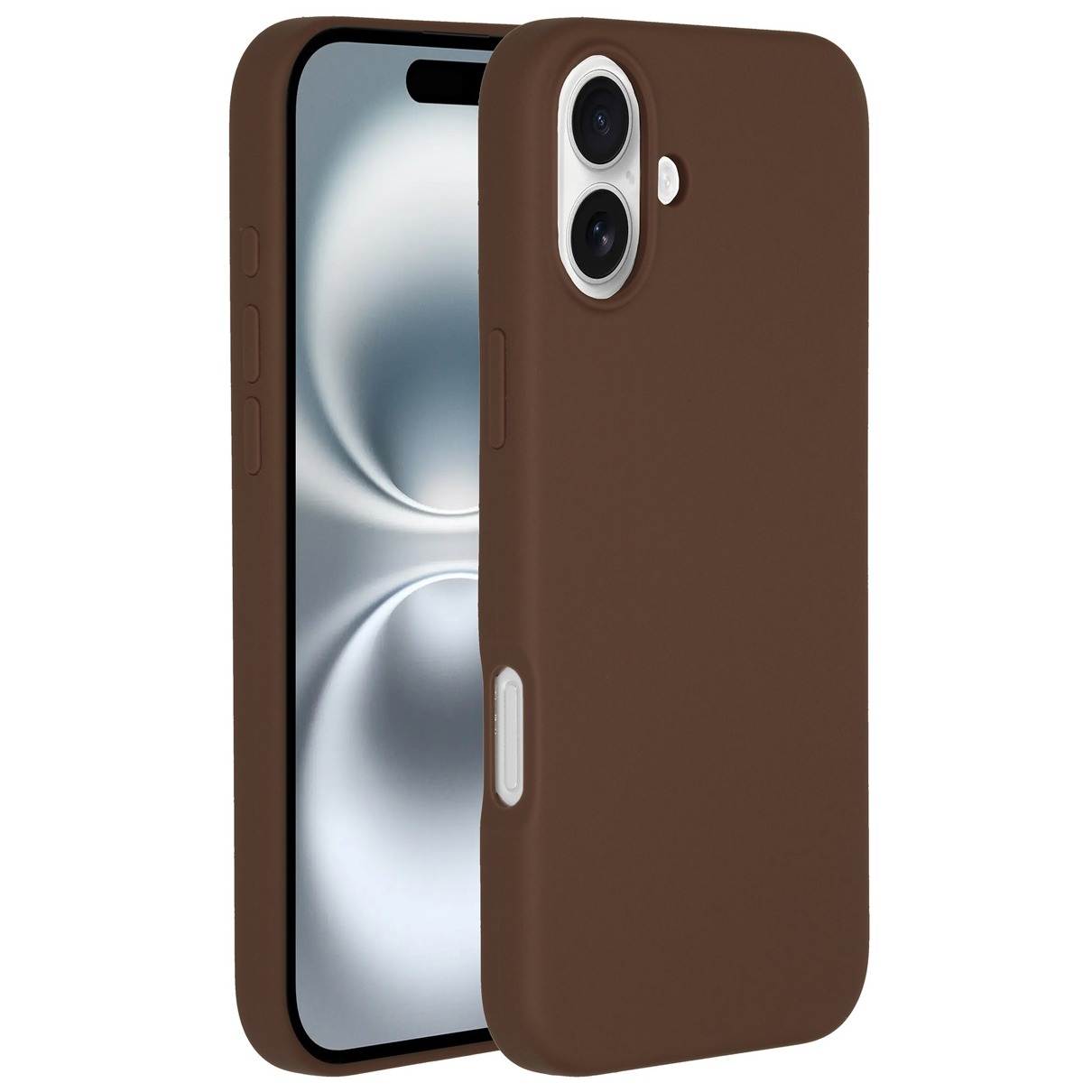 Accezz Liquid Silicone Backcover met MagSafe iPhone 16 Telefoonhoesje Bruin afbeelding