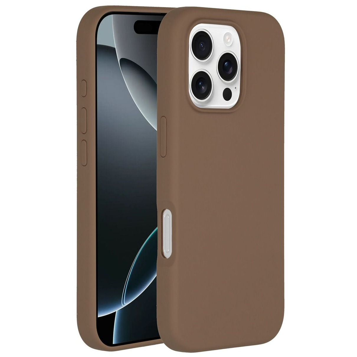 Accezz Liquid Silicone Backcover met MagSafe iPhone 16 Pro Max Telefoonhoesje Bruin afbeelding