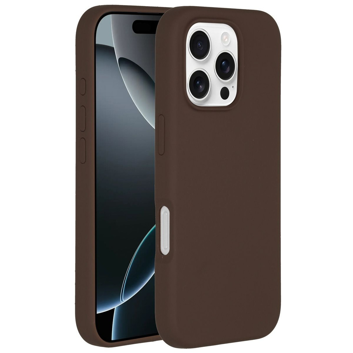 Accezz Liquid Silicone Backcover met MagSafe iPhone 16 Pro Max Telefoonhoesje Bruin afbeelding