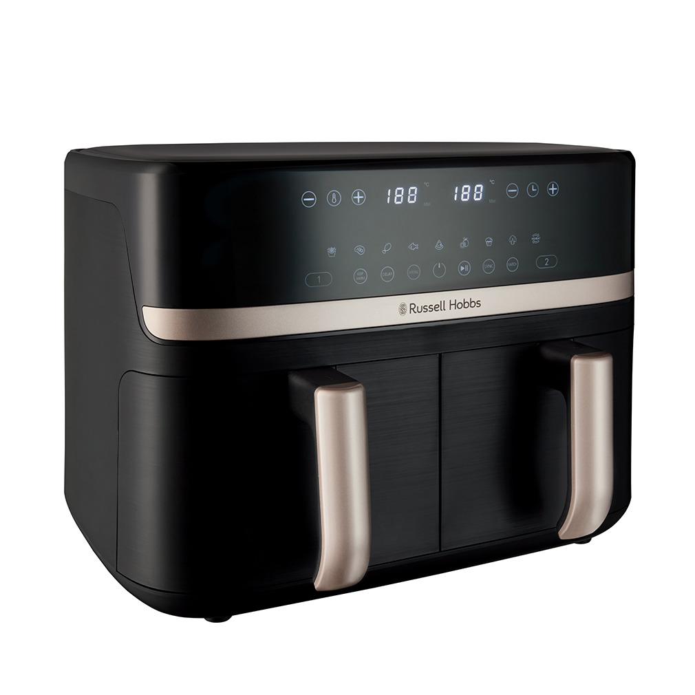 Russell Hobbs Satisfry Dual Basket Air Fryer 9L Airfryer Zwart