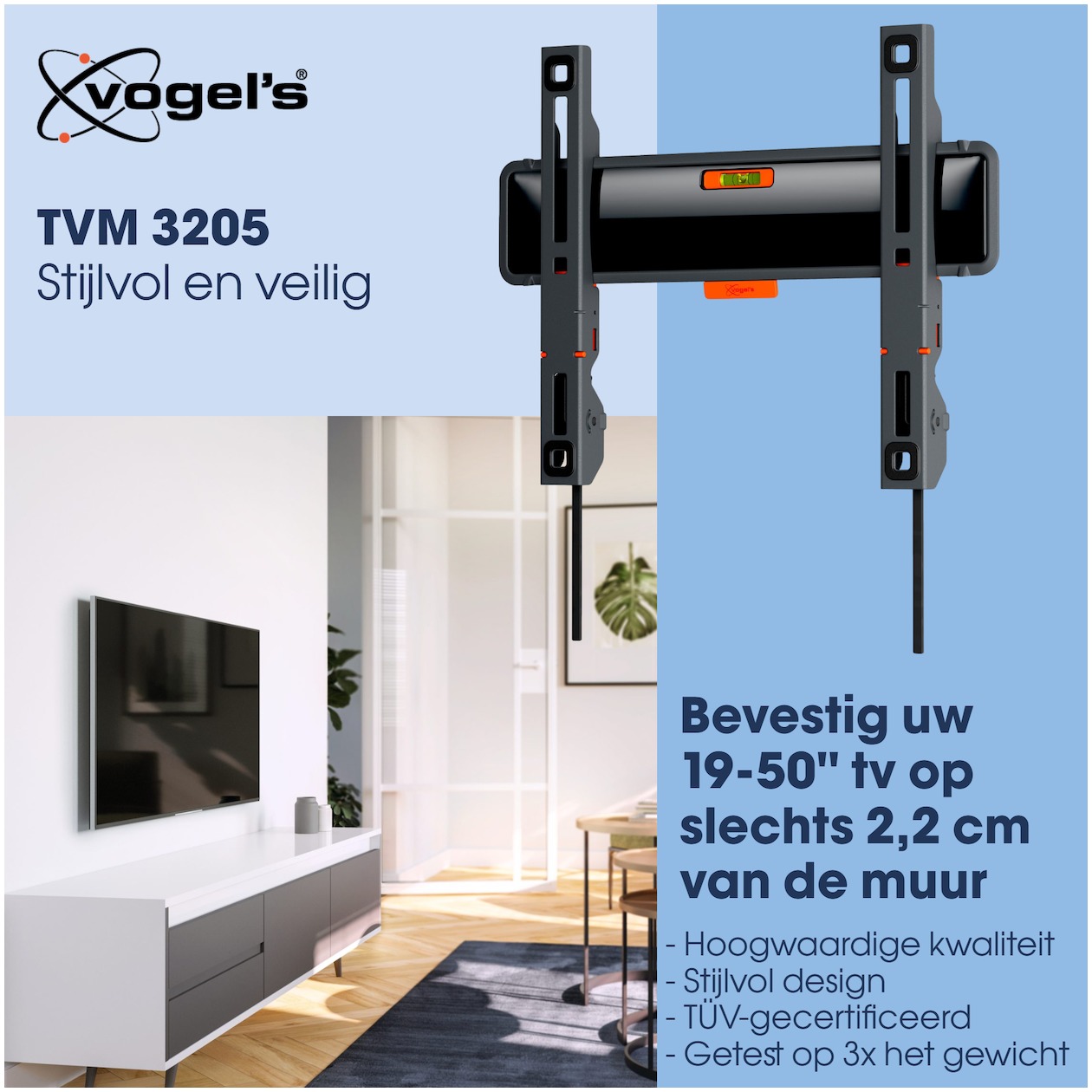 Vogel's Elite TVM 5645 Full Motion TV muurbeugel Wit