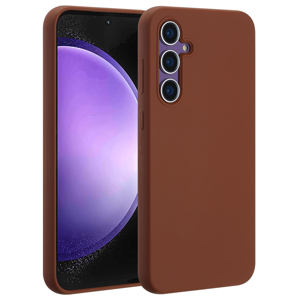 Accezz Liquid Silicone Backcover met MagSafe voor Samsung Galaxy S23 FE Telefoonhoesje Bruin afbeelding