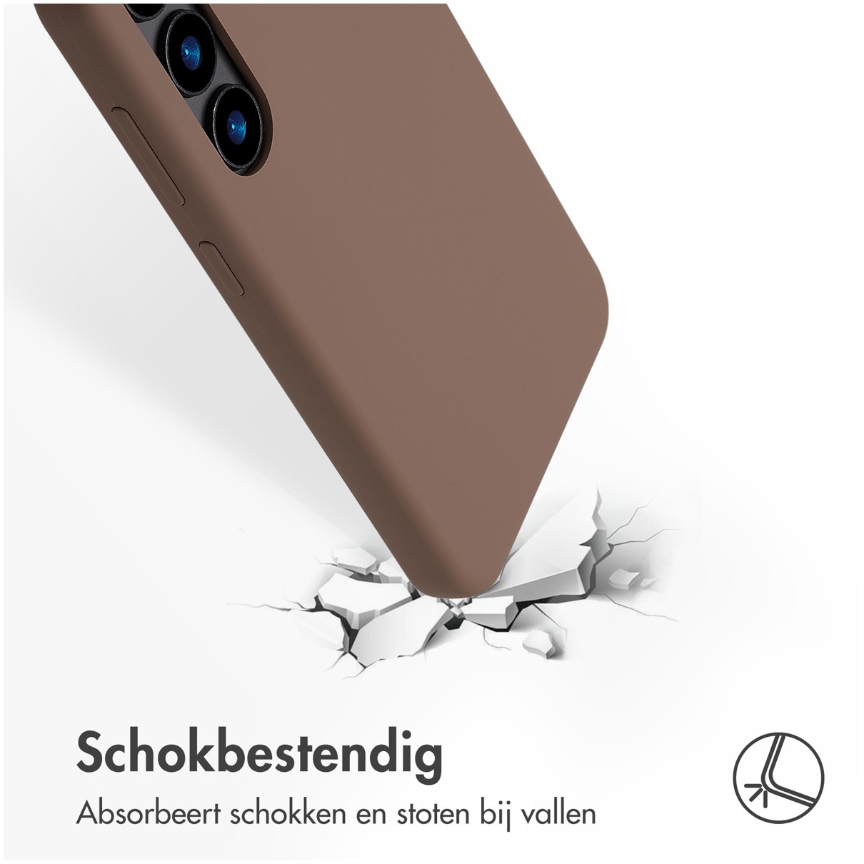 Accezz Liquid Silicone Backcover met MagSafe voor Samsung Galaxy S24 Telefoonhoesje Bruin afbeelding