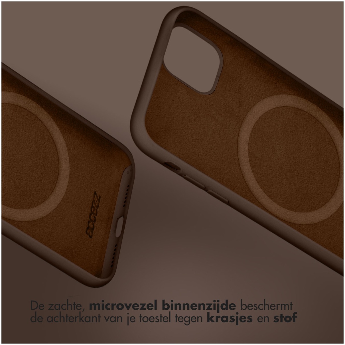 Accezz Liquid Silicone Backcover met MagSafe voor Samsung Galaxy S24 Plus Telefoonhoesje Bruin afbeelding