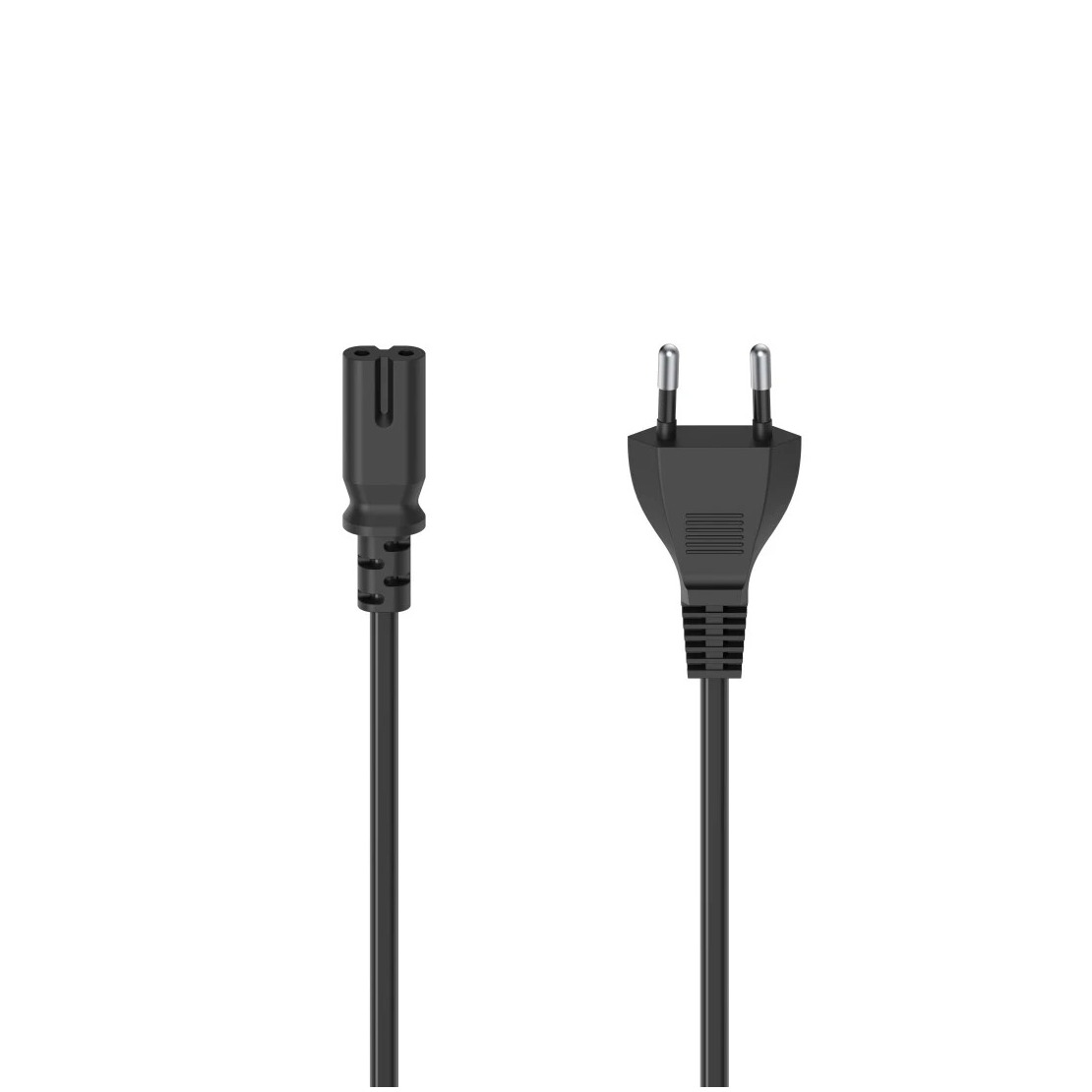 Hama Netsnoer met eurostekker, 2-pins stekker, dubbele groef, 1,5 m Desktop accessoire Zwart afbeelding