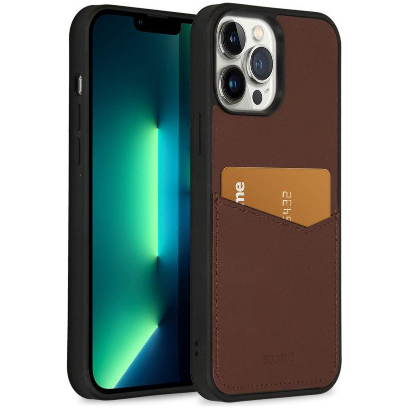 Accezz Premium Leather Card Slot Backcover iPhone 13 Pro Max Telefoonhoesje Bruin afbeelding