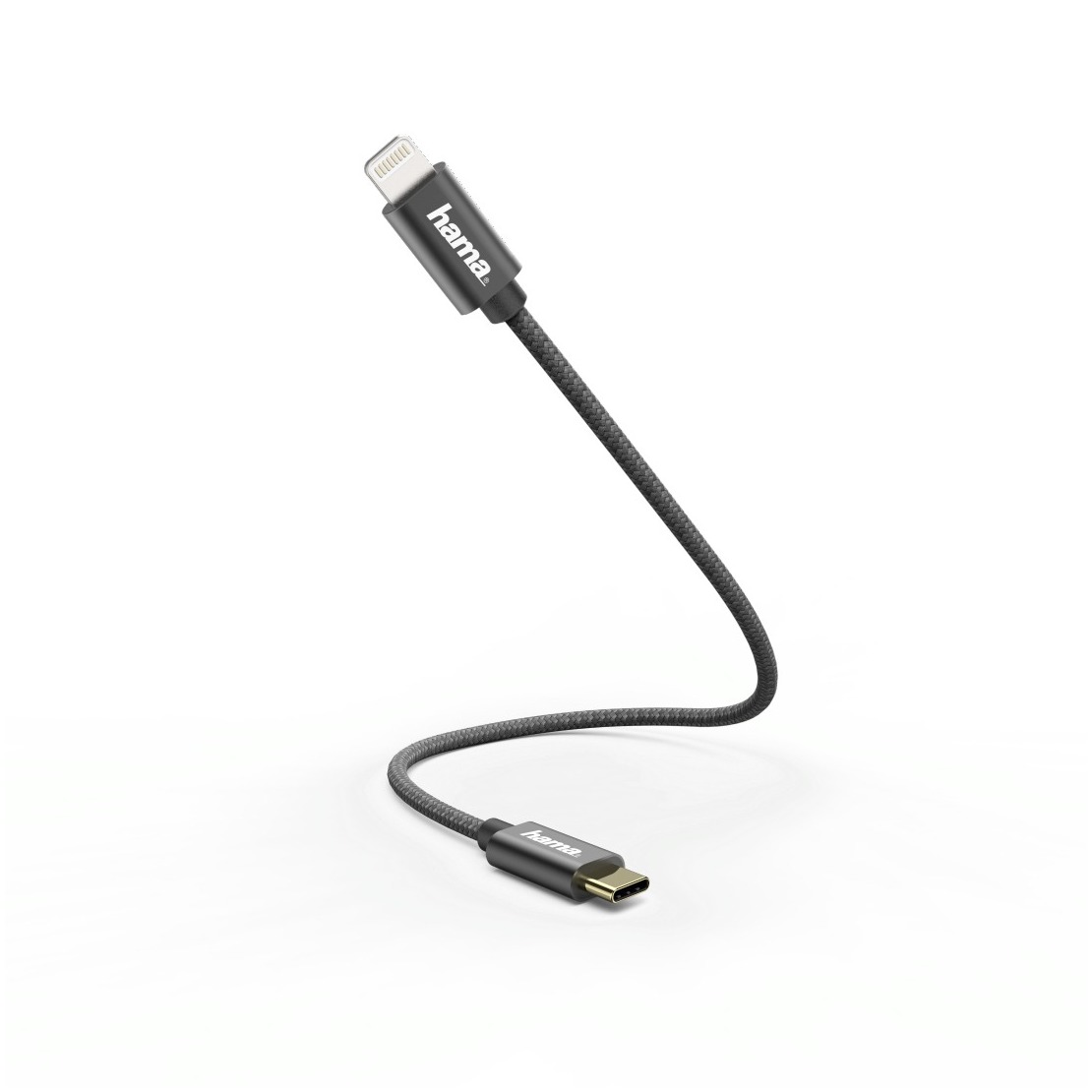 Hama Laad/Synchrokabel,USB-C - Lightning, 0.2m Oplader Zwart afbeelding