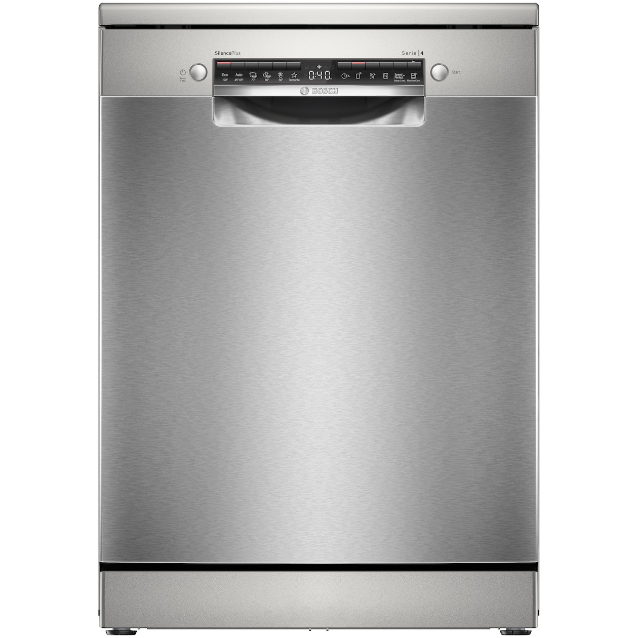 Bosch SMS4EAI28E - Serie 4 - Vrijstaande vaatwasser - 60 cm - Geborsteld staal - Anti-fingerprint - Energielabel A - Home Connect