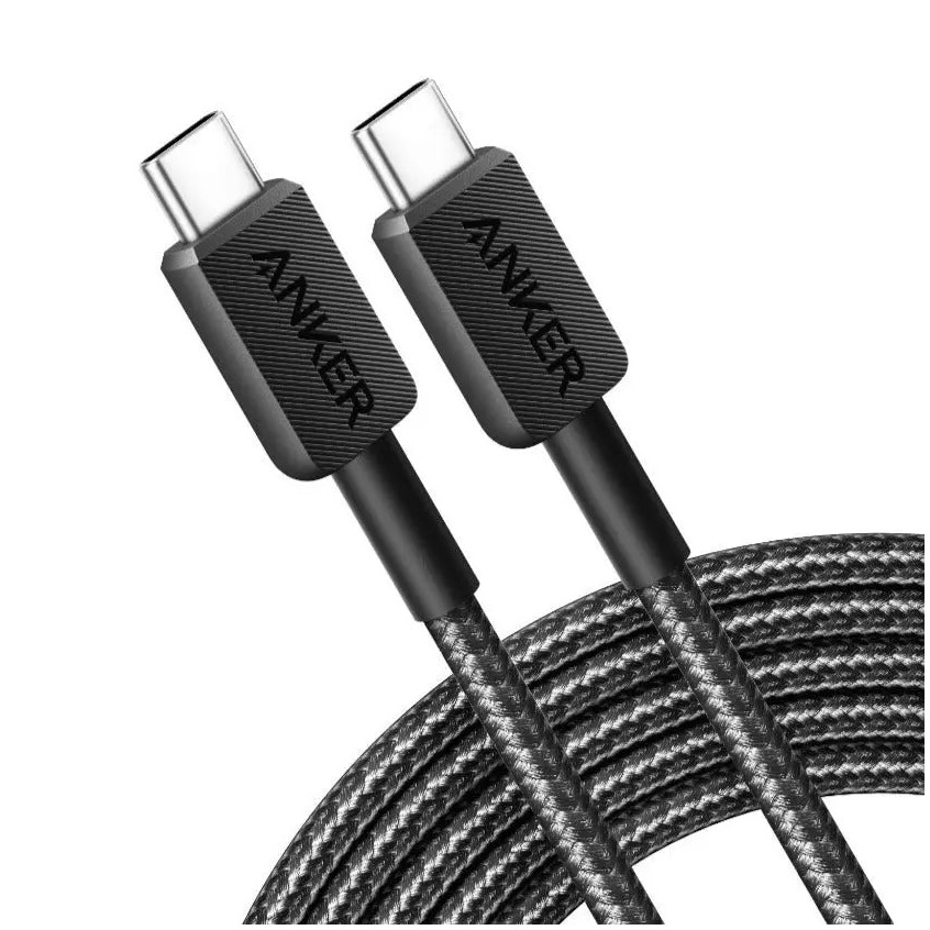 Anker Anker 322 USB-C to USB-C Cable Nylon (0.9M Braided Black) 60W Telefonie accessoire Zwart