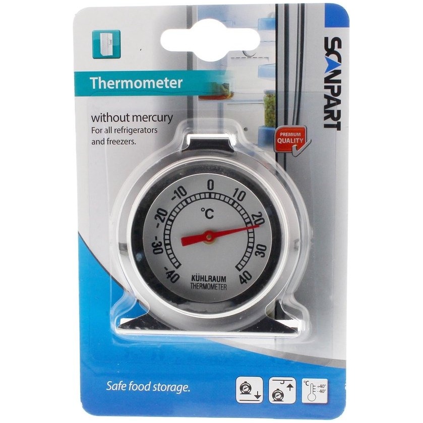 Scanpart koelkast & diepvries thermometer roestvrij staal Koelkast accessoire Grijs