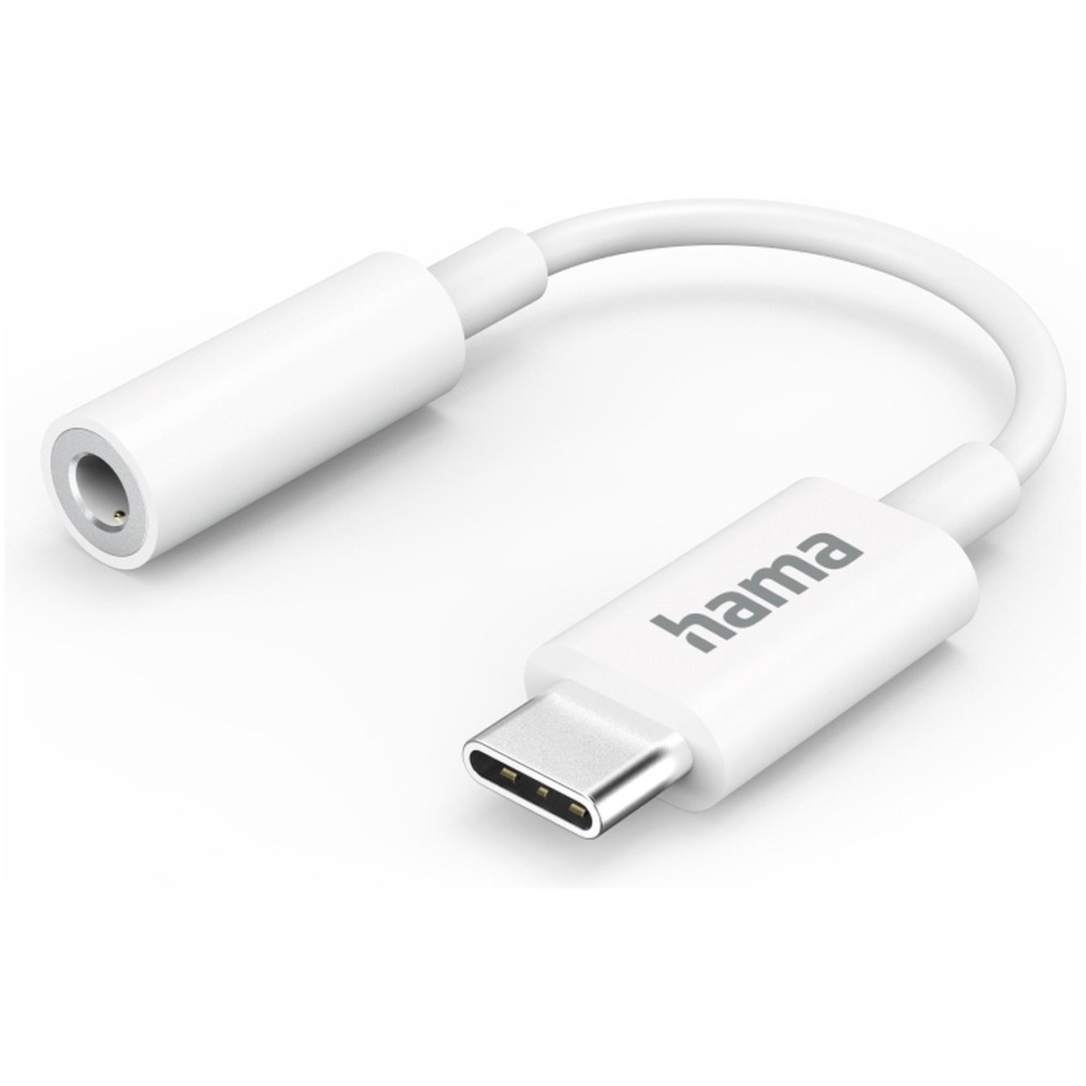 Hama Aux-adapter USB-C u 3,5-mm-jack-aansluiting Mini jack kabel Wit afbeelding