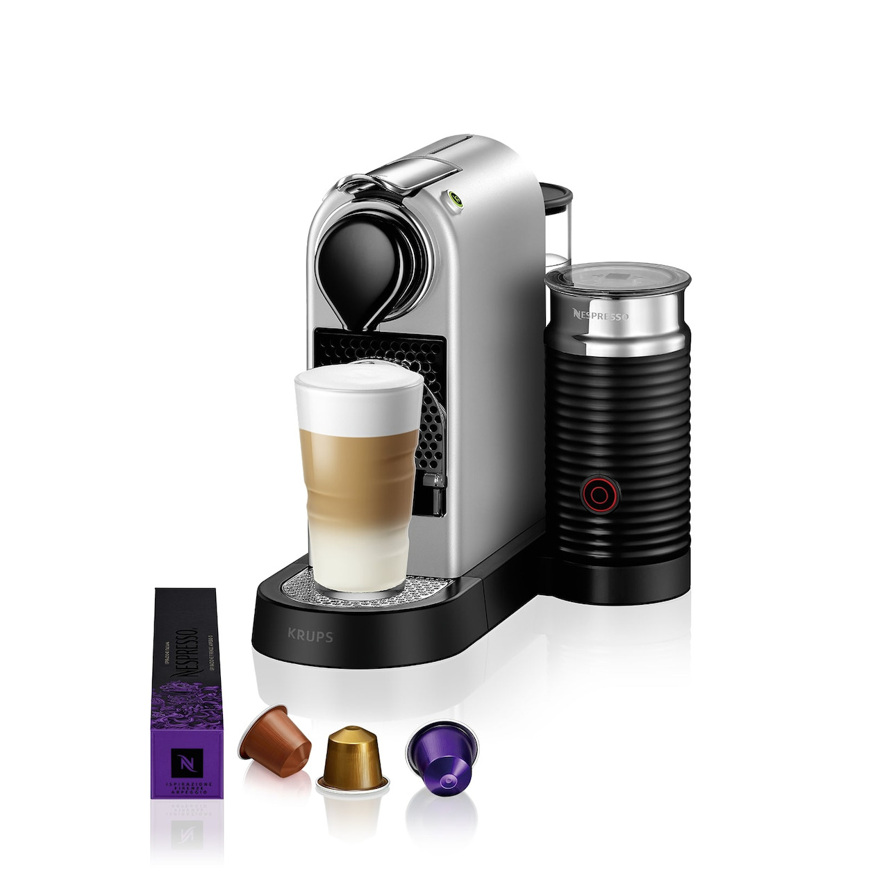 Krups Nespresso Citiz XN761B + Aeroccino Nespresso Zilver afbeelding