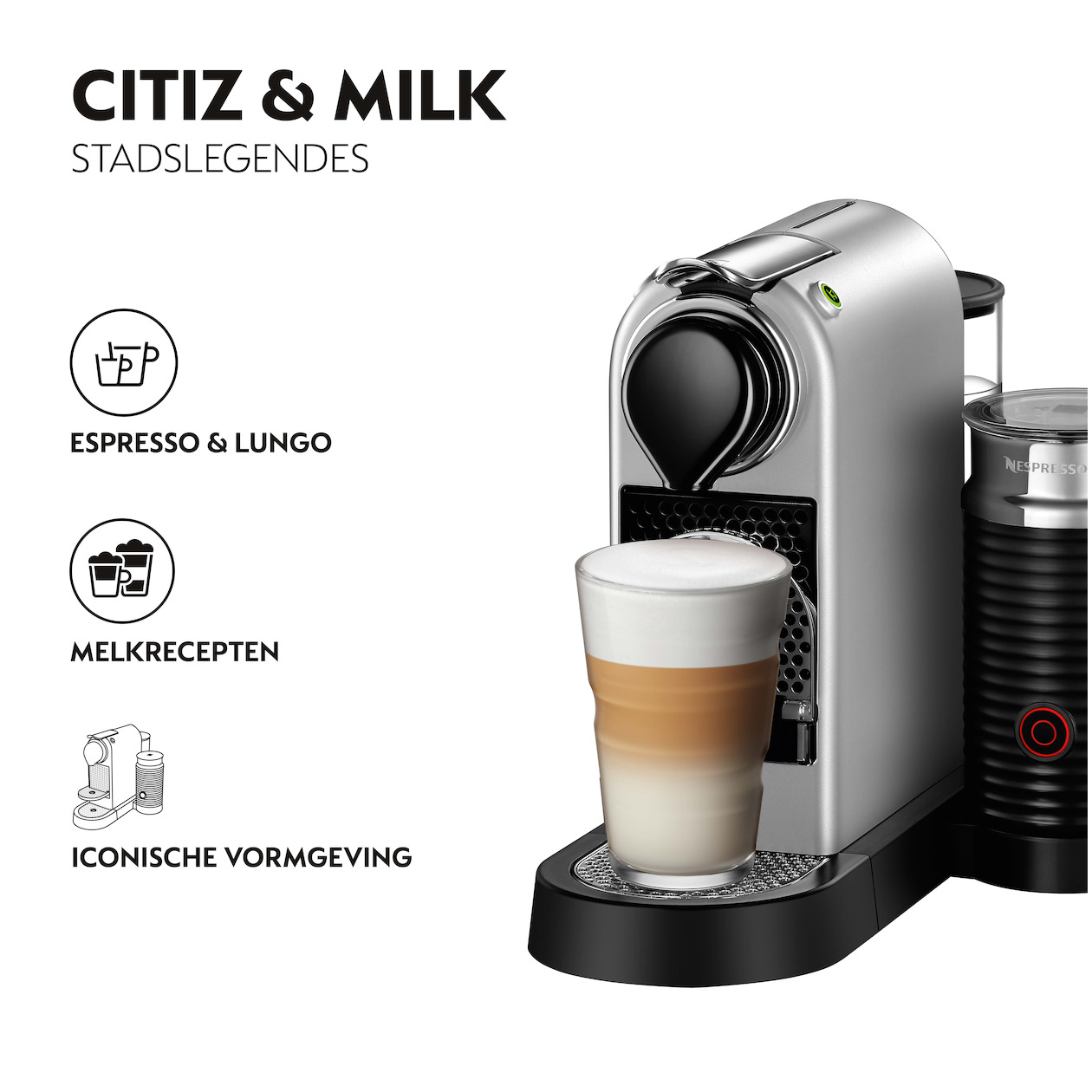 Krups Nespresso Citiz XN761B + Aeroccino Nespresso Zilver, foto 3