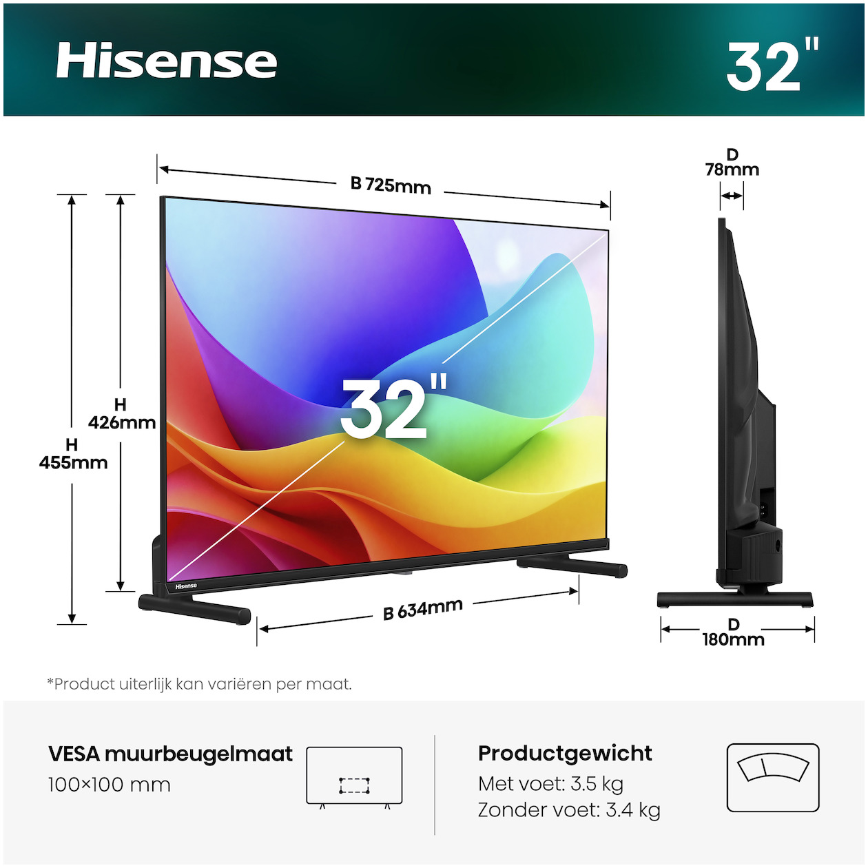 Hisense 32A59S (2026) - 32 inch - QLED TV zwart, foto 3
