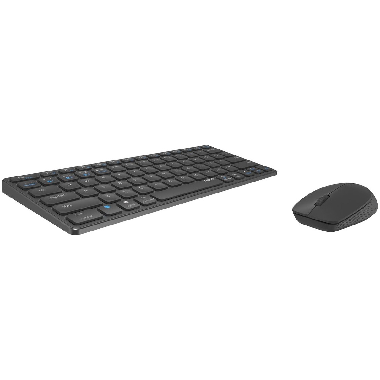 Rapoo 9600M Draadloze multimode Blade Combo Set, QWERTY US Toetsenbord Grijs afbeelding