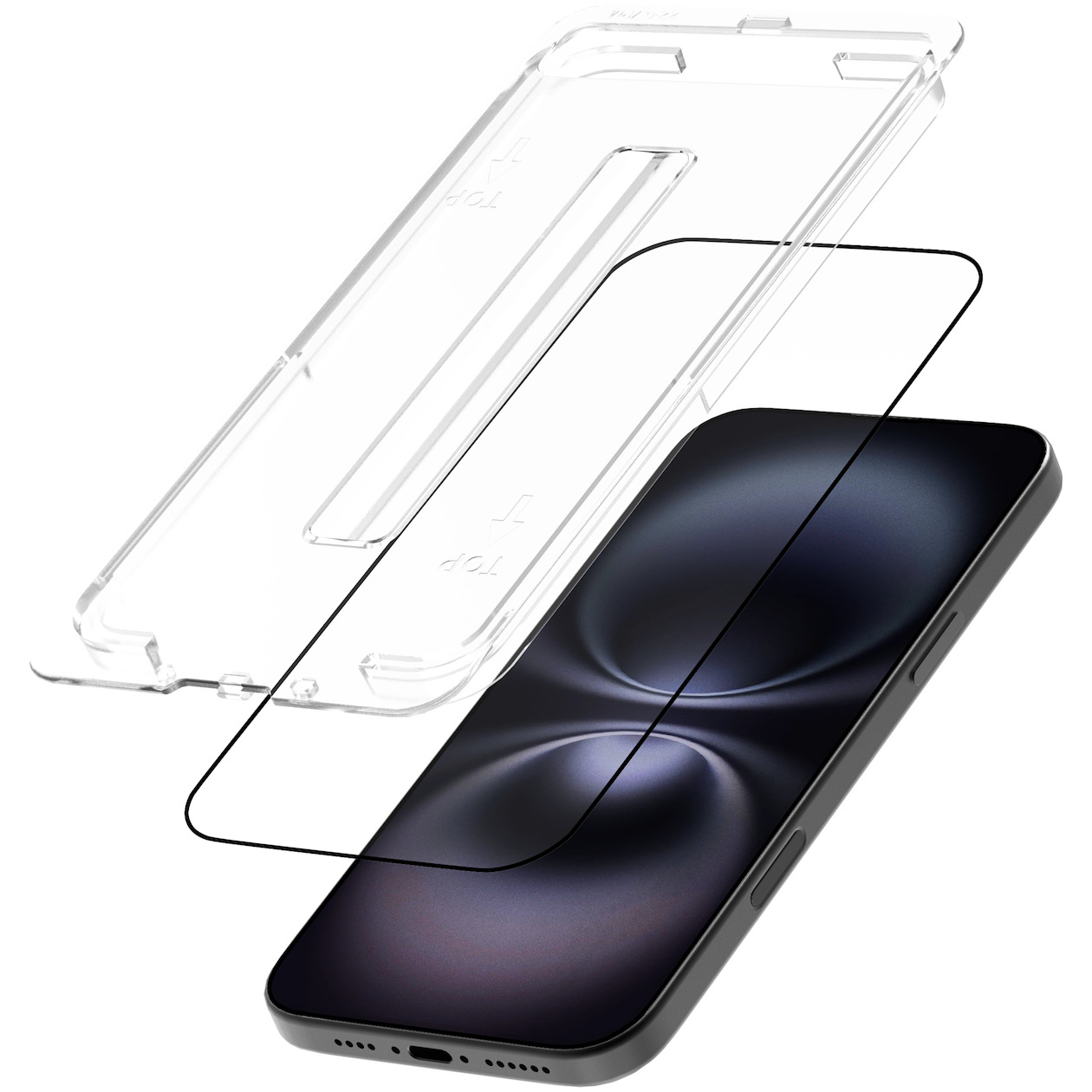 Just in Case Tempered Glass voor Apple iPhone 16 Pro Max, hulpstuk 2-pack Smartphone screenprotector afbeelding