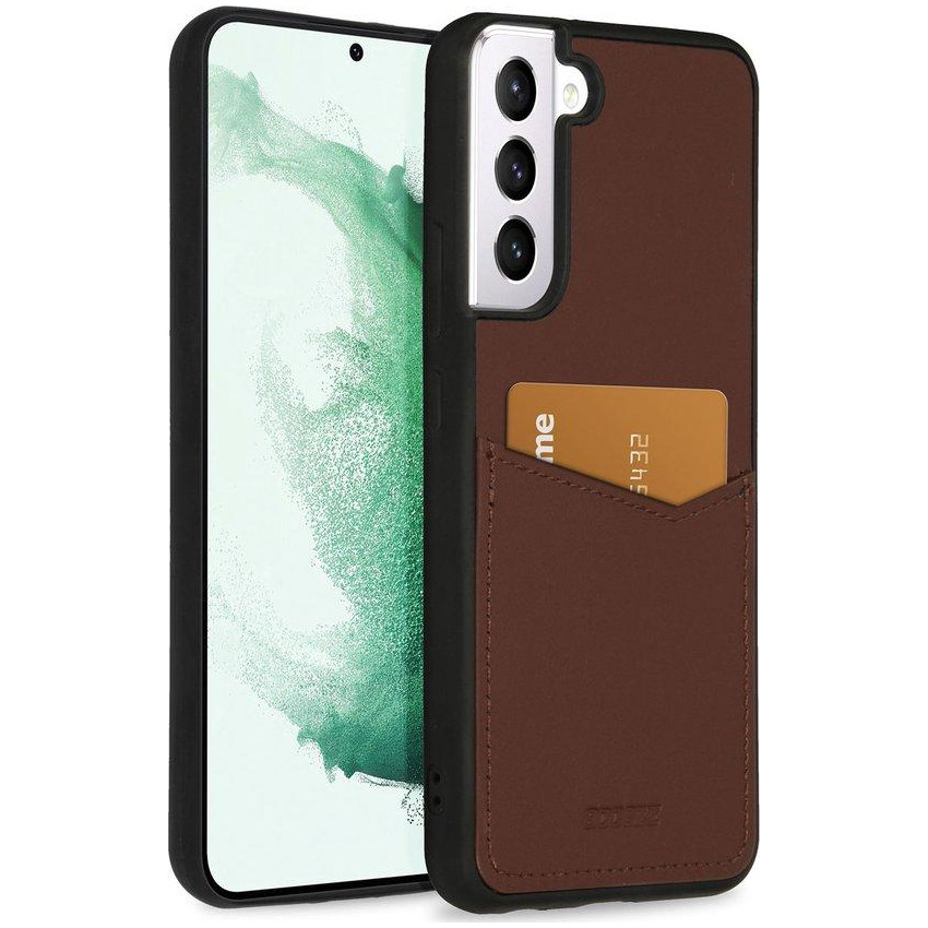 Accezz Premium Leather Card Slot Backcover Samsung Galaxy S22 Plus Telefoonhoesje Bruin afbeelding
